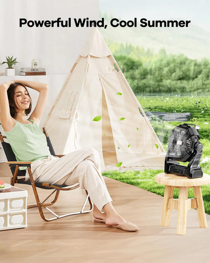 30000mAh Rechargeable Camping Fan with LED Lantern)
